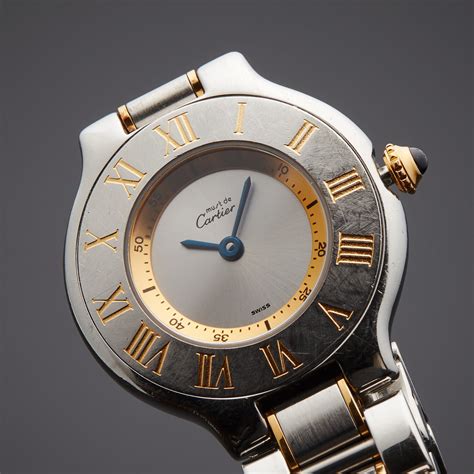 must de cartier 21 1340|cartier must de 21 used.